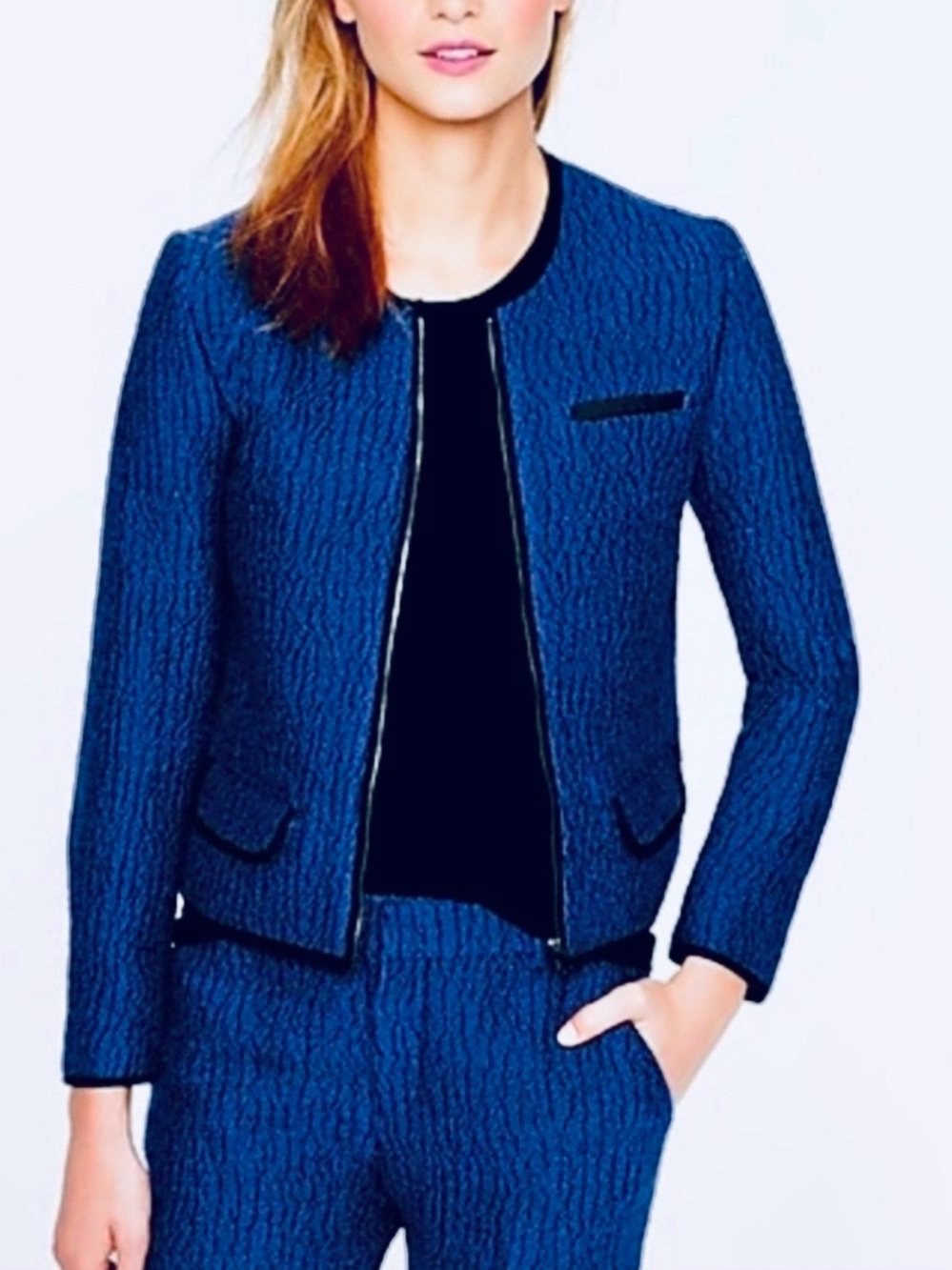 J. Crew Textured Zip-Front Blazer